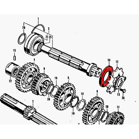 Service Moto Pieces|Moteur - Pochette joint a levre -  Kit joint Spi - CB250 / CB350 K|pochette spy|19,80 €