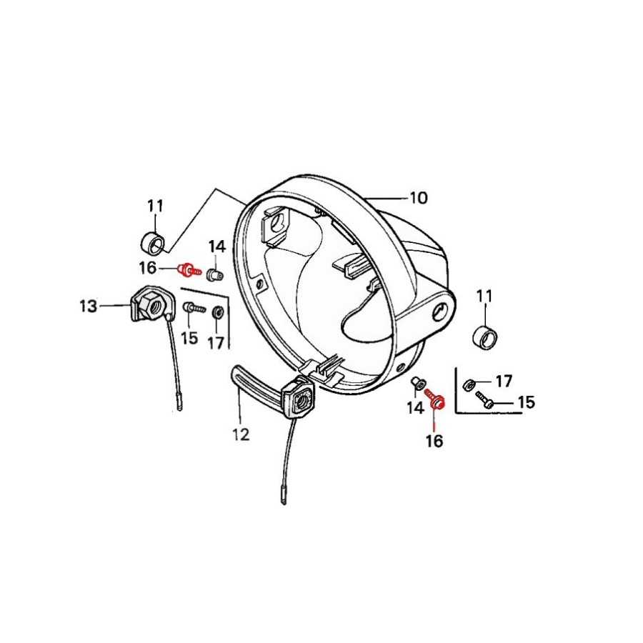 Service Moto Pieces|Vis - Acier - M5 x12 mm - cruciform - Bombée - (x10)|1981 - CM 125 Cc|3,10 €