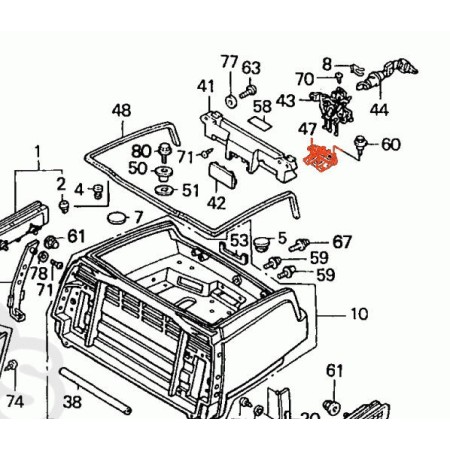 Top-Case - Levier assemblé - GL1500