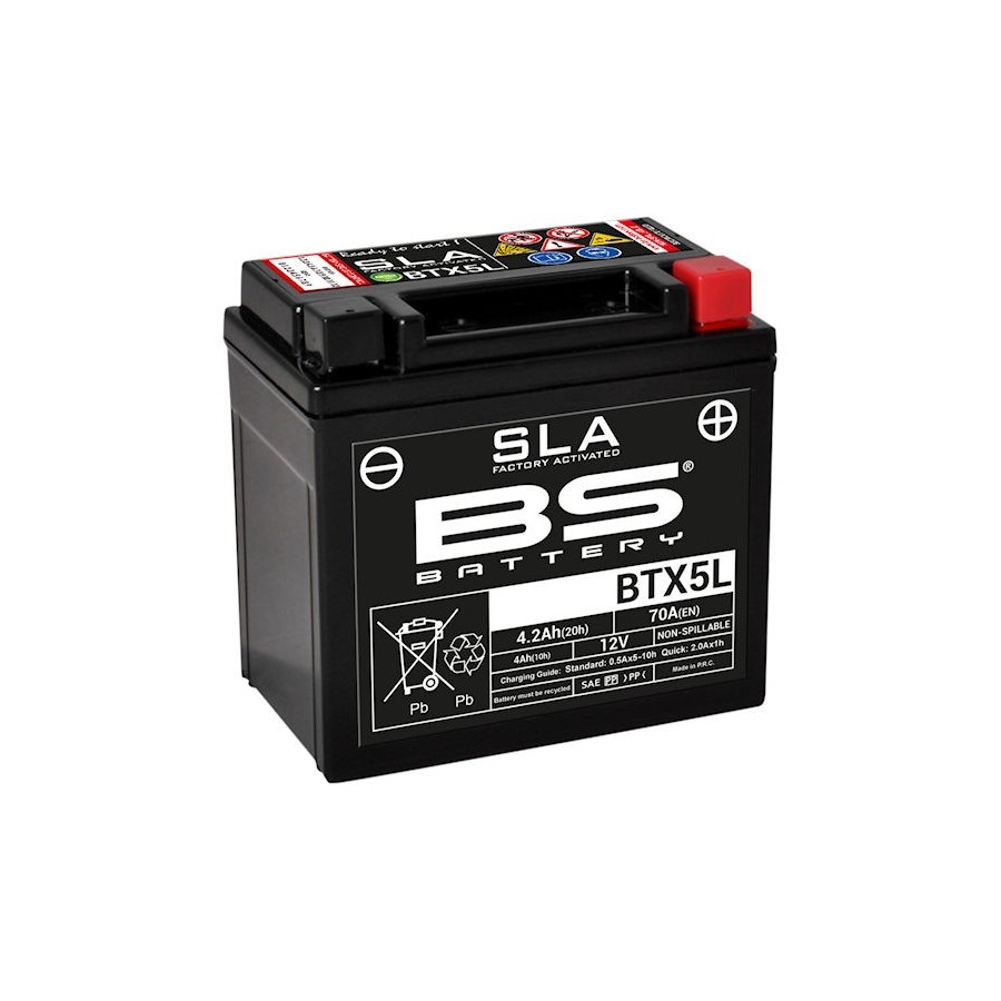 Batterie - GEL - 12V - BTX5L SLA 12V 70 A - BS-Batterie