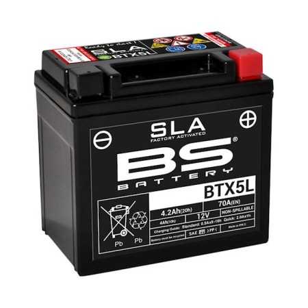 Service Moto Pieces|Batterie - GEL - 12V - BTX5L SLA 12V 70 A - BS-Batterie|Batterie - Gel - 12Volt|42,31 €