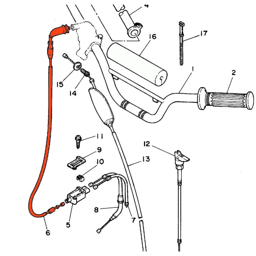 Service Moto Pieces|Cable - Accelerateur tirage - "A" - CBR 1000|Cable Accelerateur - tirage|15,90 €