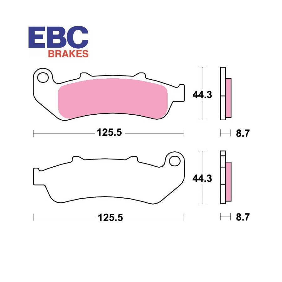 Service Moto Pieces|Frein - Jeu de Plaquettes - EBC - Metal fritté - FA188-HH|Plaquette|44,40 €