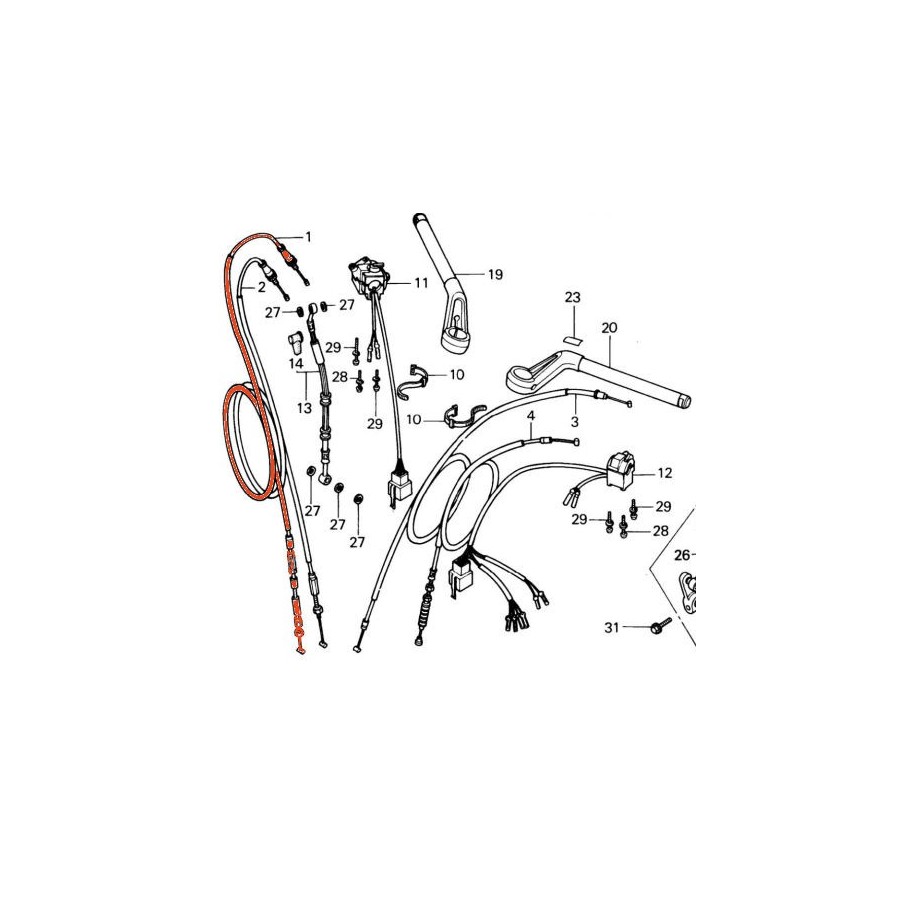 Service Moto Pieces|Accelerateur - Cable aller-Retour - 58300-32E00 - DR650 - 1996-....|Cable Accelerateur - tirage|60,90 €