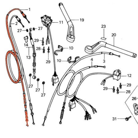 Cable - Accélérateur - Tirage A - cbx1000