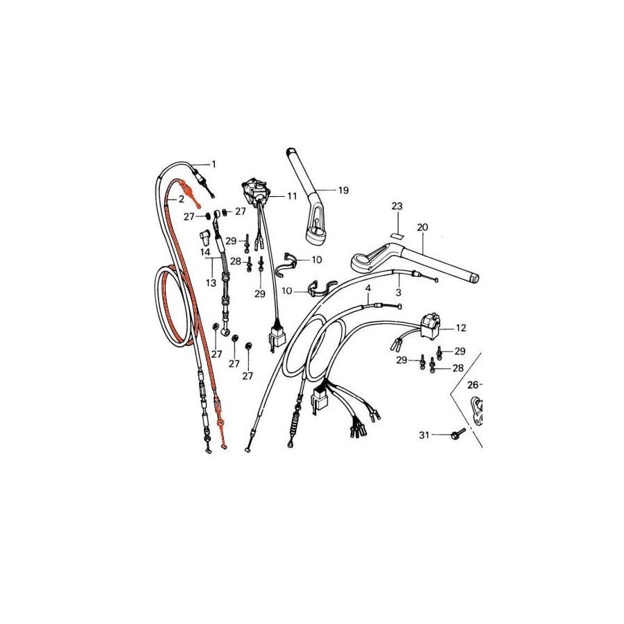 Cable - Accélérateur - Retour B - cbx1000