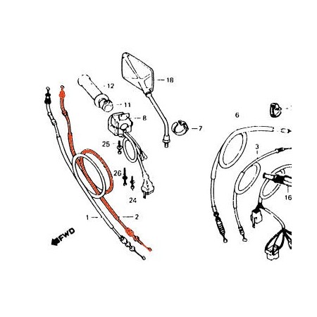 Cable - Accélérateur - Retour B - cbx1000 