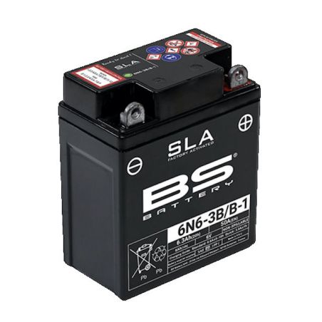 Service Moto Pieces|Batterie - GEL - 6Volt - BS-SLA - 6N6-3B-1|Batterie - 6 Volts|29,63 €