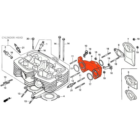 Moteur - Pipe admission - CM125 C