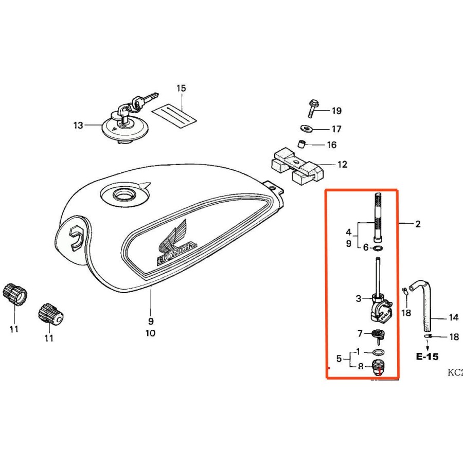 Service Moto Pieces|Robinet - essence - CBF500/CBF600 - 2004-2007|04 - robinet|101,20 €