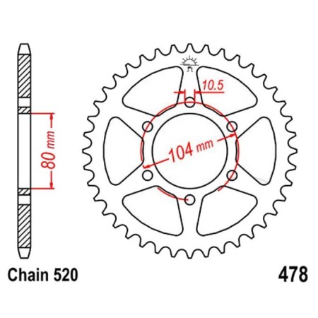 Transmission - Couronne - JTR 478 - 40 Dents -