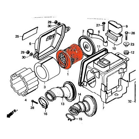 Filtre a air - Support - CG125 - 1 Cyl.