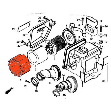 Filtre a air - CG125 - 1 Cyl. - 17214-397-003