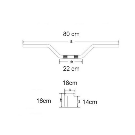 Guidon haut 120mm - ø22mm - 53100-390-620