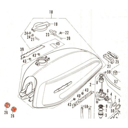Reservoir - Silent bloc - Avant - (x1) - SL125 - CB125s