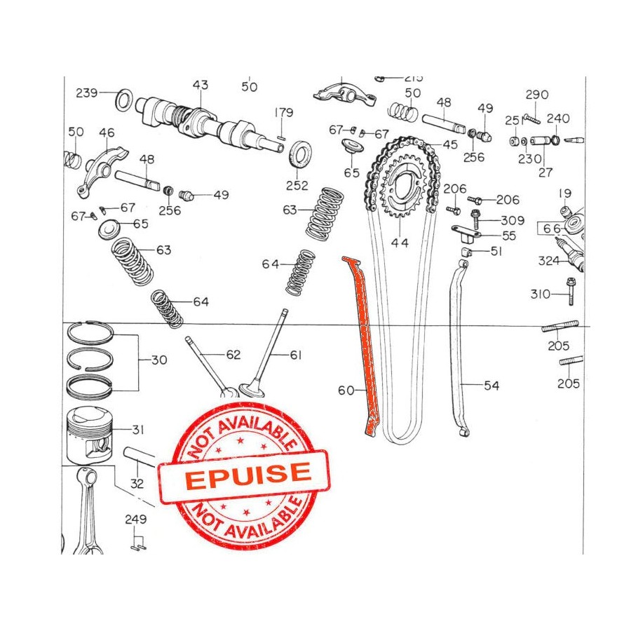 Distribution - guide chaine - cb250G - produit non livrable