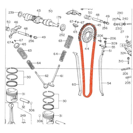 Service Moto Pieces|Distribution - Chaîne - 219T - 92 Maillons - Ouverte - CB250G - CB360 - ...|chaine|39,90 €