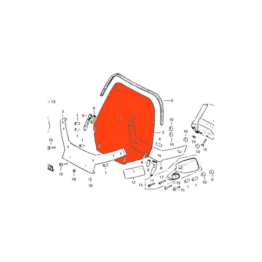 Bulle - Saut de vent - Ecran - Pare vent - Incolore - GL650 - GL1100 - Goldwing