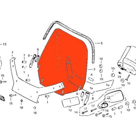 Bulle - Saut de vent - Ecran - Pare vent - Incolore - GL650 - GL1100 - Goldwing
