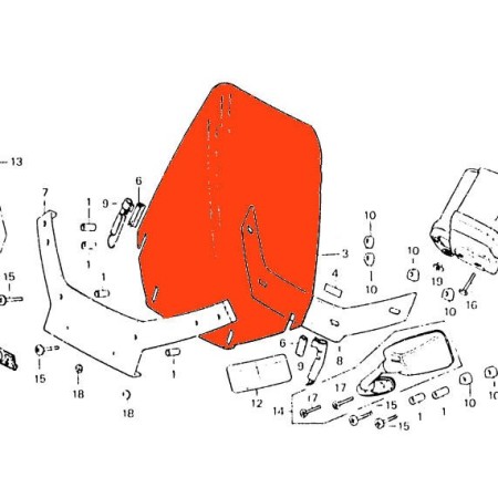 Service Moto Pieces|Bulle - Saut de vent - Ecran - Pare vent - Incolore - GL650 - GL1100 - Goldwing|Saut de vent - Bulle|239,00 €