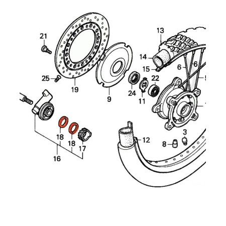 Roue avant - Rondelle entraineur de compteur - (x1) - XRV750 (RD04)