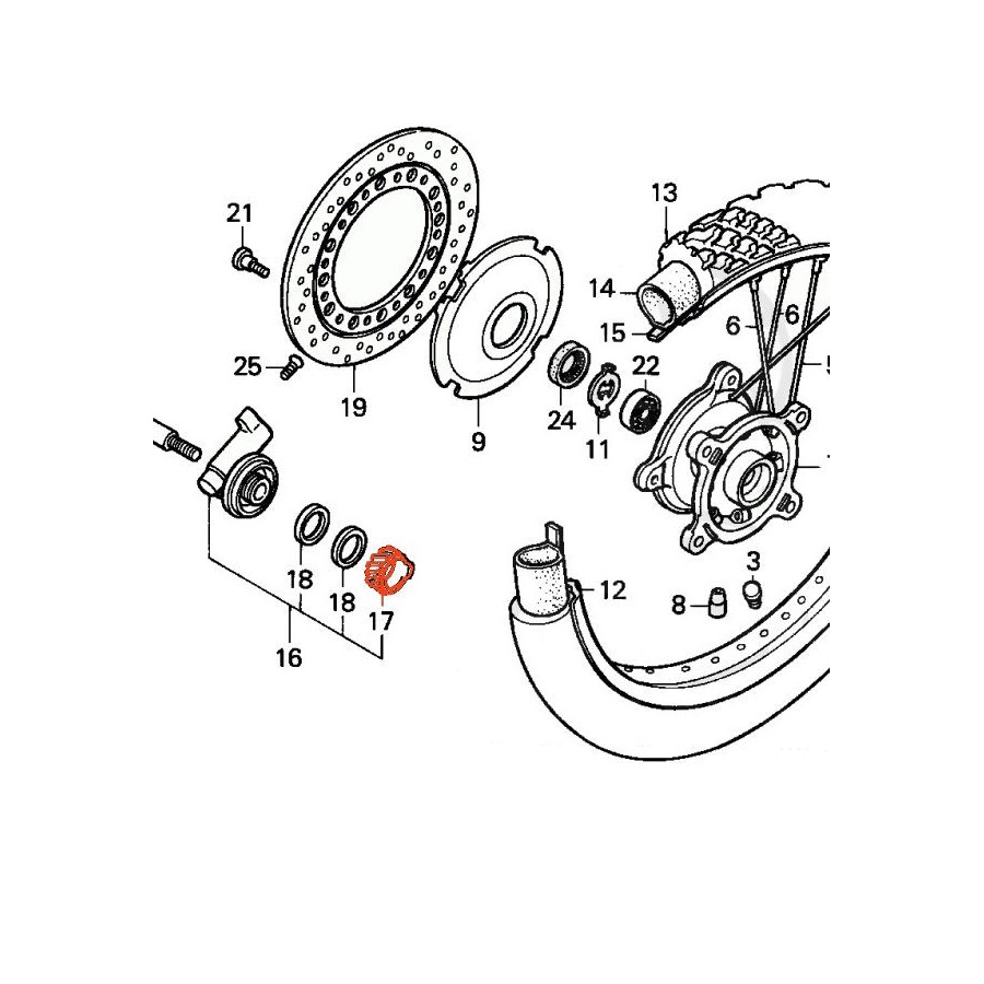 Roue avant - entraineur de compteur - XL600V - XRV750