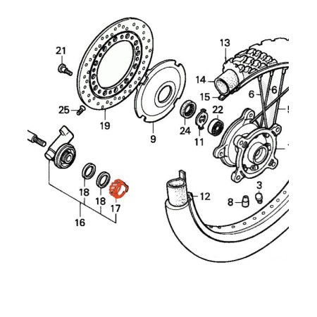 Roue avant - entraineur de compteur - XL600V - XRV750