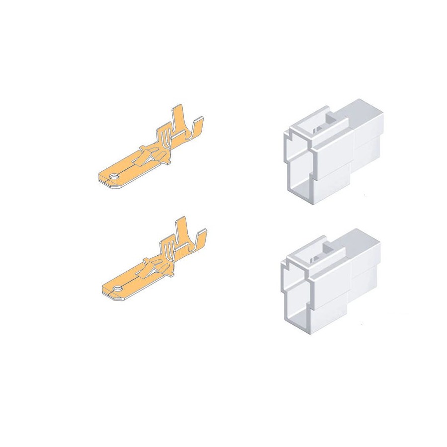 Connecteur - 2 broches males + cosses - (250 Series) - 6.3mm Connecteur - 2 broches males + cosses - (250 Series) - 6.3mm