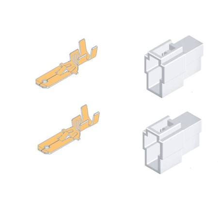 Service Moto Pieces|Connecteur - 2 broches males + cosses - (250 Series) - 6.3mm|Connecteur - Cosses|2,10 €