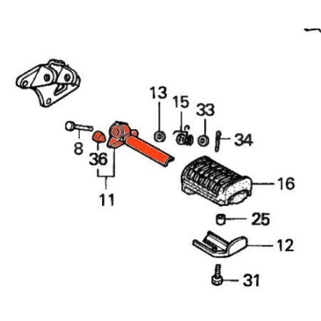 Service Moto Pieces|Cale Pied - axe - Droit - CA125 - ... - ....|Cale Pied - Selecteur|39,90 €