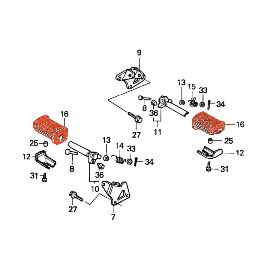 Service Moto Pieces|Cale Pied - Caoutchouc (x1)|Cale Pied - Selecteur|12,00 €