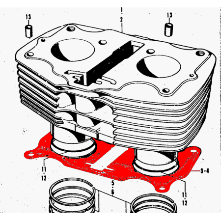 Moteur - Joint d'embase - CB250G -  CJ250 - CB250K / CB350K