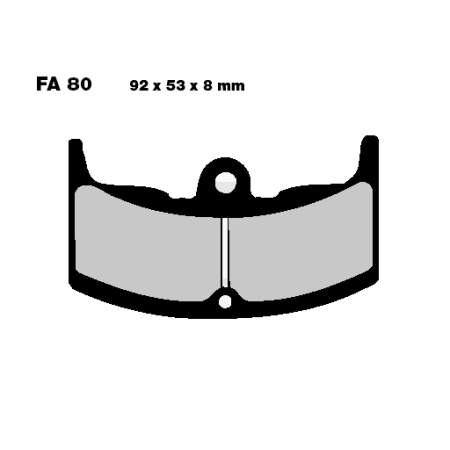 Frein - Jeu de Plaquettes - Standard - EBC - FA-080 - CBX550