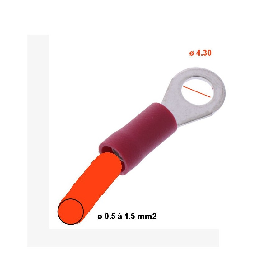 Service Moto Pieces|Cosse - Ronde a sertir - ø 4mm - (x10) - pour fil de  05 à 1.5 mm2 |Connecteur - Cosses|2,10 €