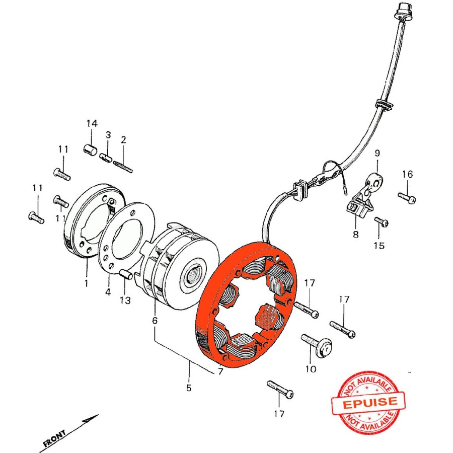 Alternateur - Stator - CB250 K