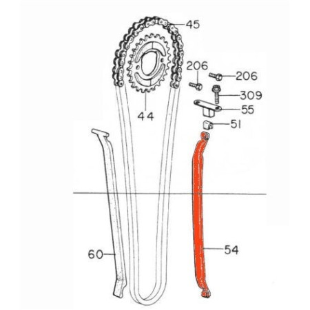 Distribution - Patin tendeur de chaine - CB250 G