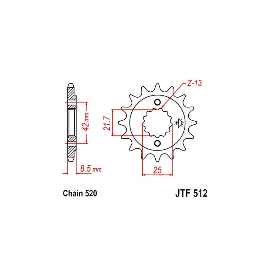 Transmission - Pignon - 520 - JTR 512 - 17 Dents -