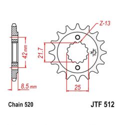 Service Moto Pieces|Transmission - Couronne - JTR822 - Aluminium - 45 Dents -|Chaine 520|35,78 €