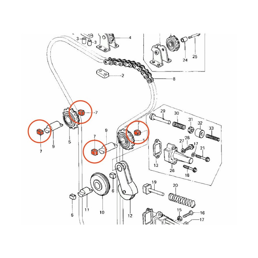 Service Moto Pieces|Distribution - Caoutchouc d'axe (x1) - 92075-232 - KZ650, KZ900, KZ1000, KZ1300|Distribution|4,80 €