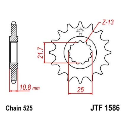 Transmission - Pignon - 525 - JTF-1586 - 16 Dents