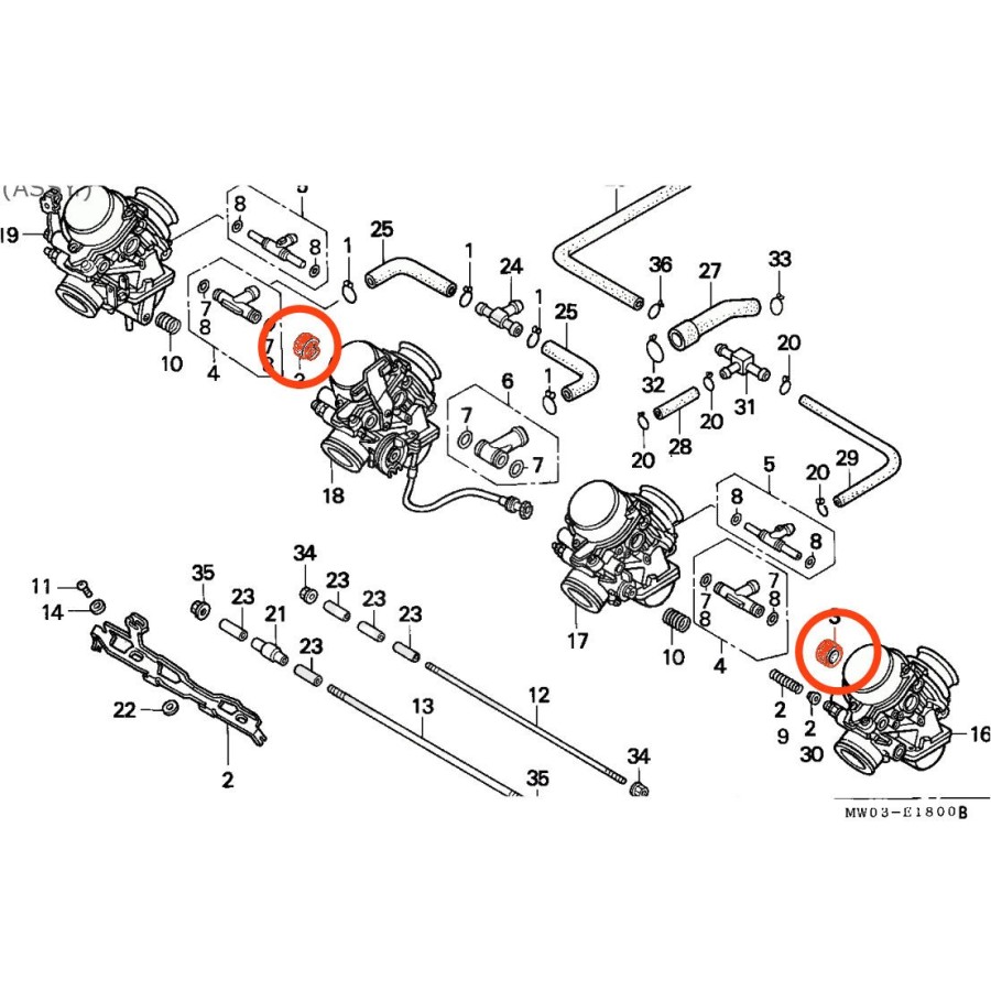 Carburateur - Joint de liaison - (x1) - CBR600, CBR900, CBR1000F, CBF600