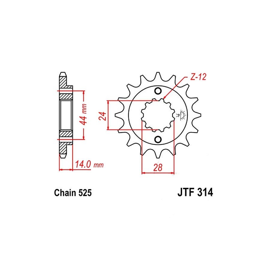 Service Moto Pieces|Transmission - Chaine JT-Z3 525-110 maillons - Noire|Chaine 525|101,00 €