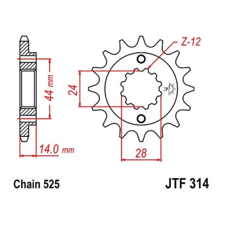 Transmission - Pignon - JTF-525 - 17 Dents