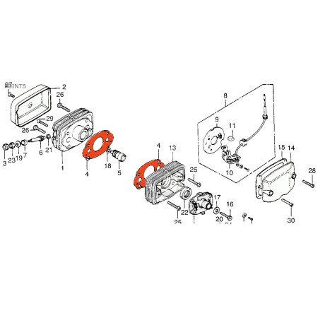 Service Moto Pieces|Moteur - Joint de carter - Allumage - CB200|joint carter|4,00 €