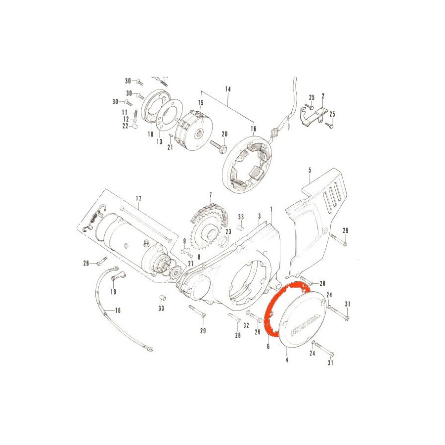 Moteur - Joint de couvercle d'alternateur - CB200T