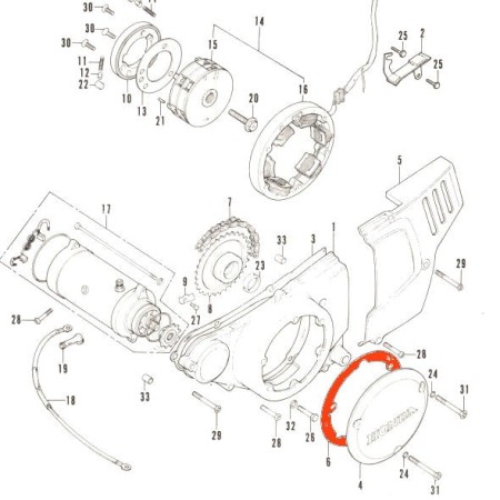 Moteur - Joint de couvercle d'alternateur - CB200T