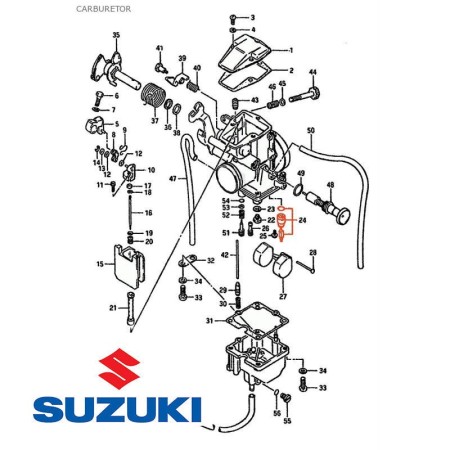 Carburateur - VM38 - Siege + pointeau - DR500 - DR600 - 13370-40600