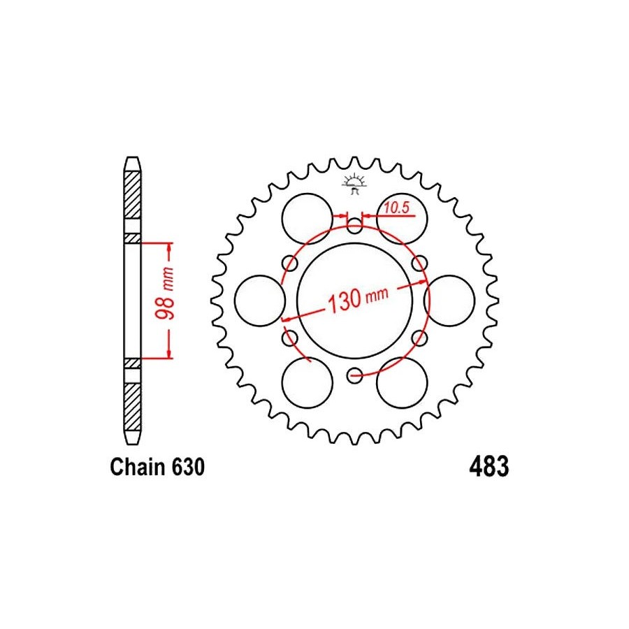 Transmission - Couronne - JTR-483 - 35 dents - chaine 630