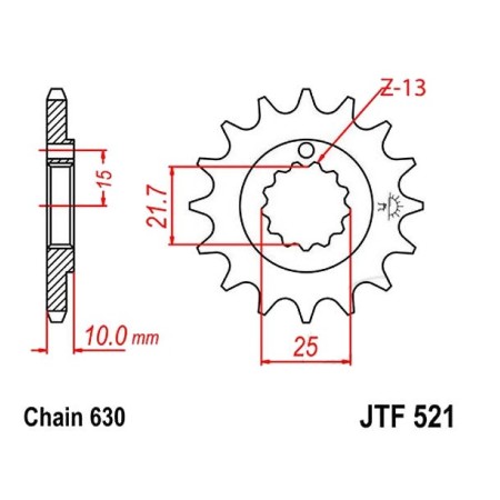 Rive/Dérive Chaine de transmission 520 à 630