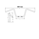 Guidon ø22mm - CA125 - ... - CX500 C - ... ZR550 - ..... - SR500 - .... - XV535